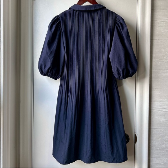 Maje Rockina Balloon Sleeve Dress Navy - Picture 4 of 12